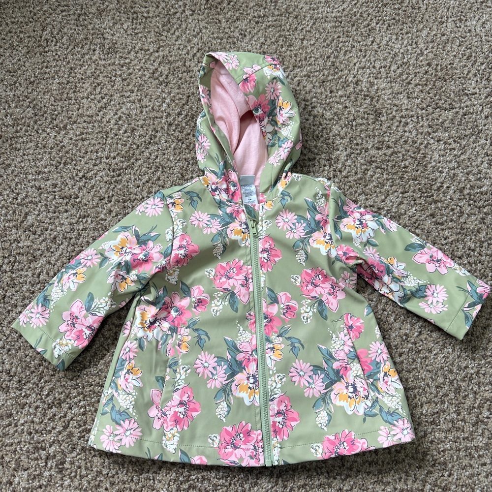 Floral Rain Jacket with Hood